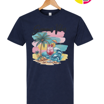 Summer Vibes Retro Beach Tee