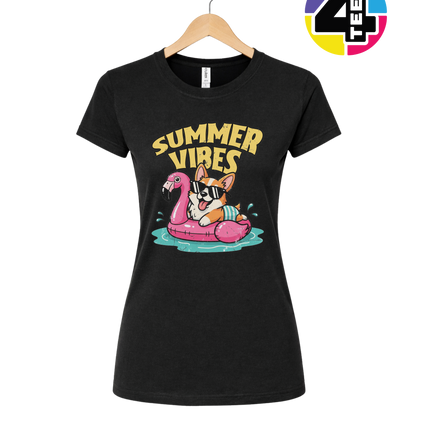 Funny Dog Summer Pool Float Women's Tee