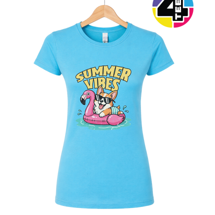 Funny Dog Summer Pool Float Women's Tee