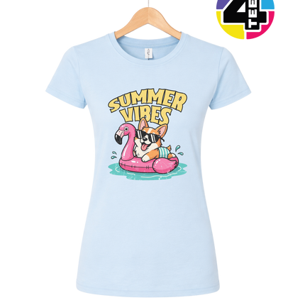 Funny Dog Summer Pool Float Women's Tee