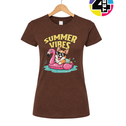 Funny Dog Summer Pool Float Women's Tee