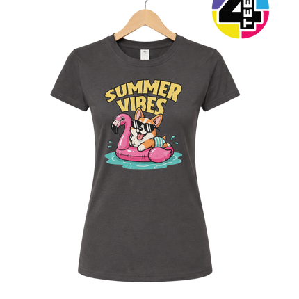 Funny Dog Summer Pool Float Women's Tee
