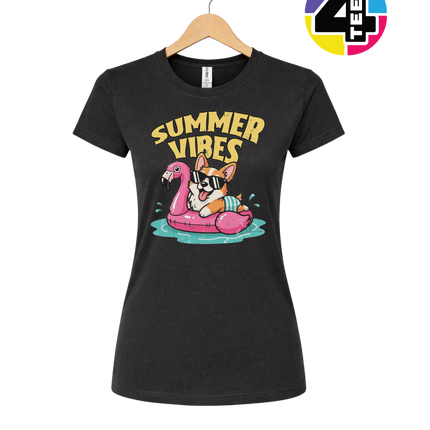 Funny Dog Summer Pool Float Women's Tee