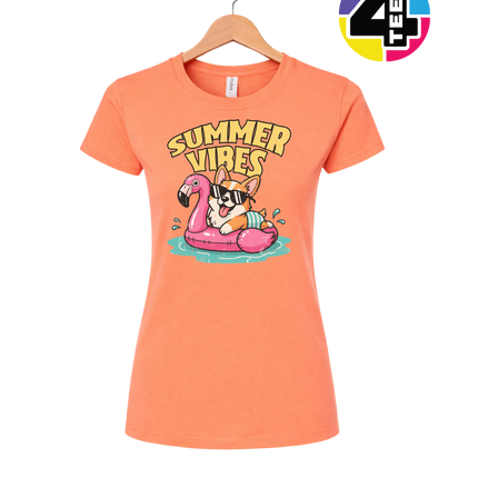 Funny Dog Summer Pool Float Women's Tee