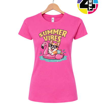 Funny Dog Summer Pool Float Women's Tee