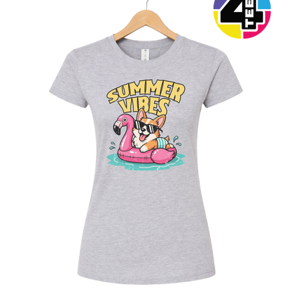 Funny Dog Summer Pool Float Women's Tee