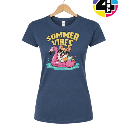 Funny Dog Summer Pool Float Women's Tee