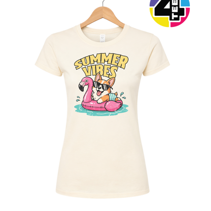 Funny Dog Summer Pool Float Women's Tee