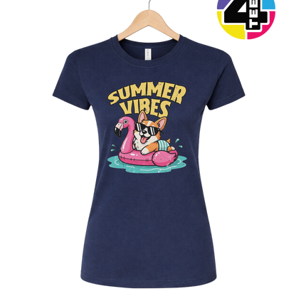 Funny Dog Summer Pool Float Women's Tee