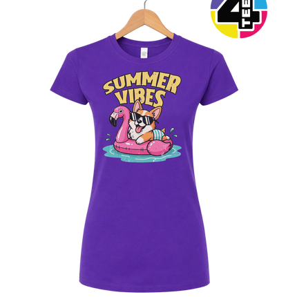 Funny Dog Summer Pool Float Women's Tee