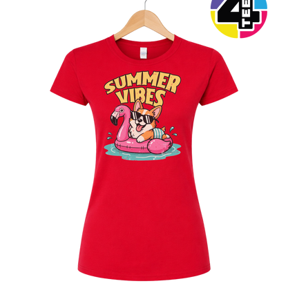 Funny Dog Summer Pool Float Women's Tee