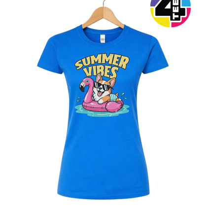 Funny Dog Summer Pool Float Women's Tee