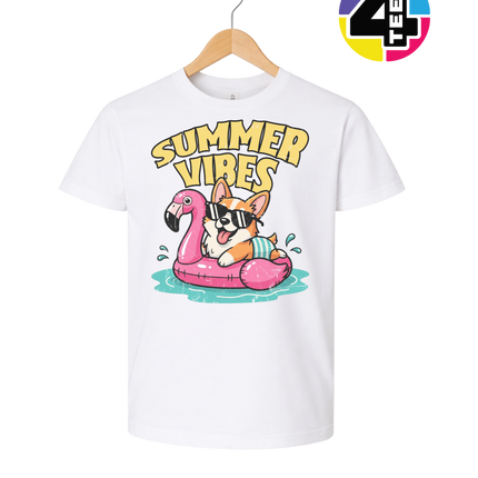 Funny Dog Summer Pool Float Youth Tee