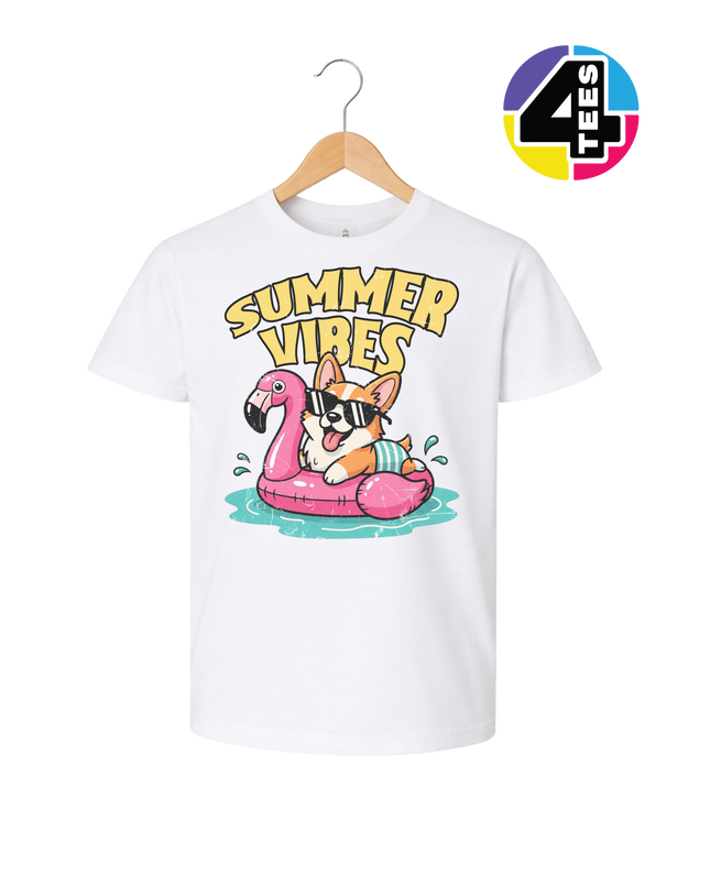Funny Dog Summer Pool Float Youth Tee