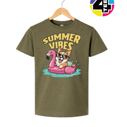Funny Dog Summer Pool Float Youth Tee