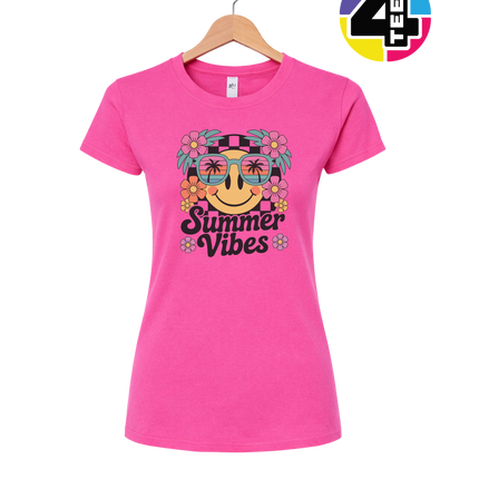 Summer Vibes Smiley Face Women's Tee