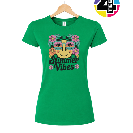 Summer Vibes Smiley Face Women's Tee