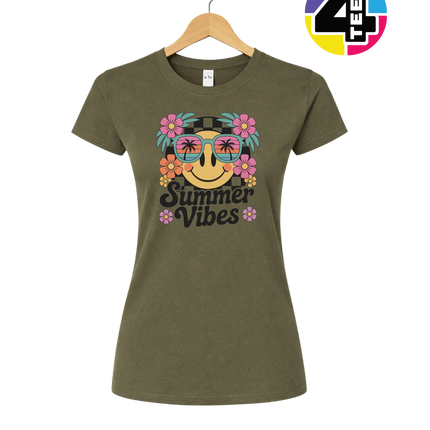 Summer Vibes Smiley Face Women's Tee