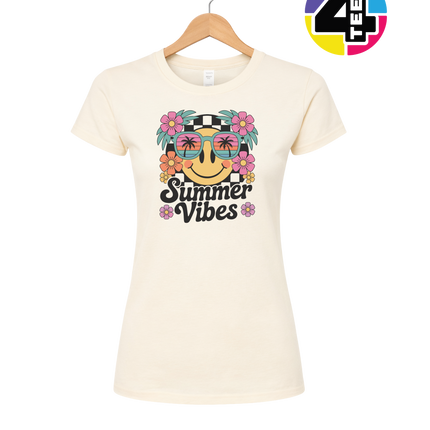 Summer Vibes Smiley Face Women's Tee