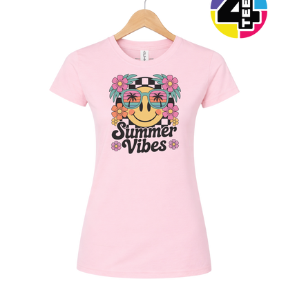 Summer Vibes Smiley Face Women's Tee