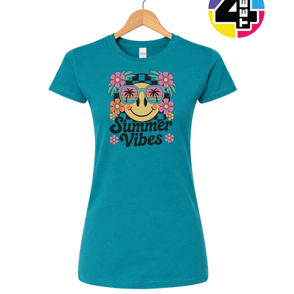 Summer Vibes Smiley Face Women's Tee