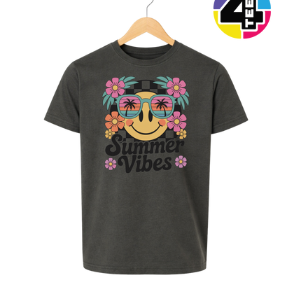 Summer Vibes Smiley Face Youth Tee