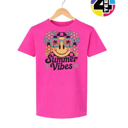Summer Vibes Smiley Face Youth Tee