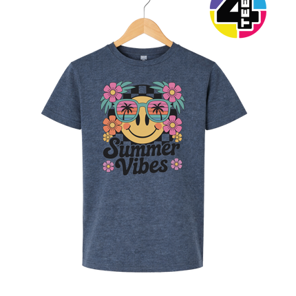 Summer Vibes Smiley Face Youth Tee