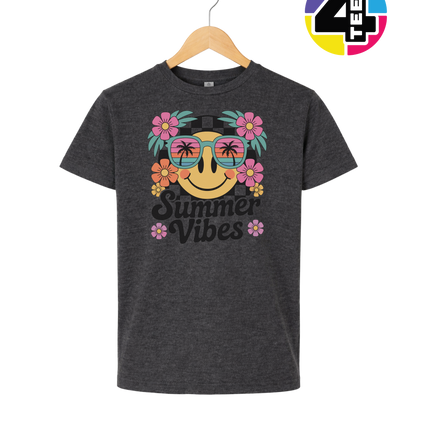 Summer Vibes Smiley Face Youth Tee