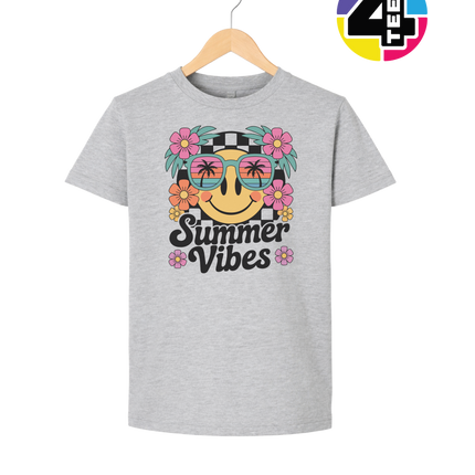 Summer Vibes Smiley Face Youth Tee