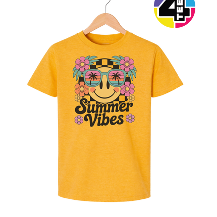 Summer Vibes Smiley Face Youth Tee