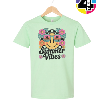 Summer Vibes Smiley Face Youth Tee