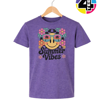 Summer Vibes Smiley Face Youth Tee
