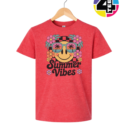 Summer Vibes Smiley Face Youth Tee