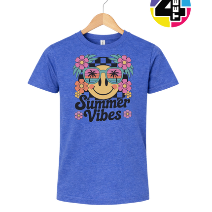 Summer Vibes Smiley Face Youth Tee