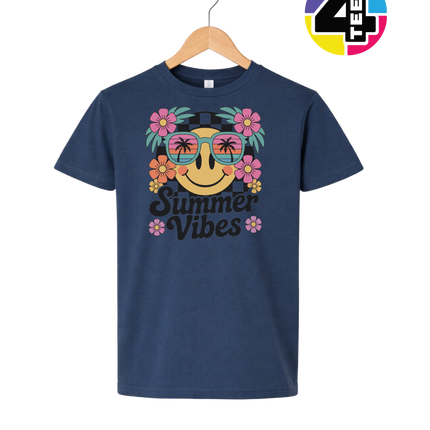 Summer Vibes Smiley Face Youth Tee