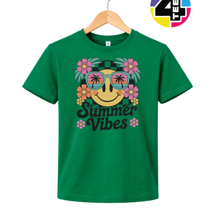 Summer Vibes Smiley Face Youth Tee