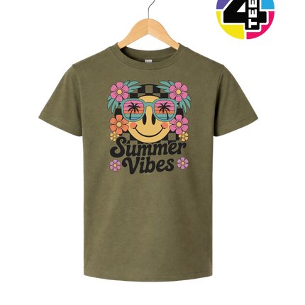 Summer Vibes Smiley Face Youth Tee