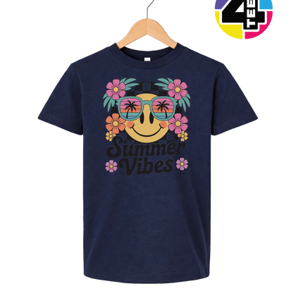 Summer Vibes Smiley Face Youth Tee