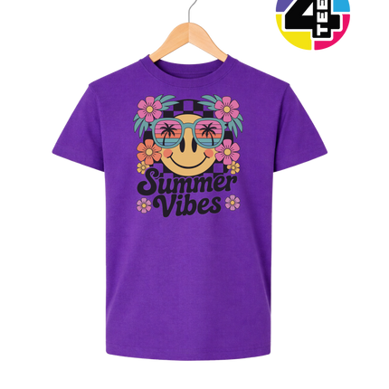 Summer Vibes Smiley Face Youth Tee