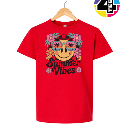 Summer Vibes Smiley Face Youth Tee