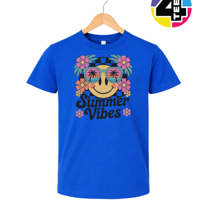 Summer Vibes Smiley Face Youth Tee