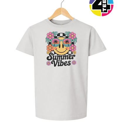 Summer Vibes Smiley Face Youth Tee