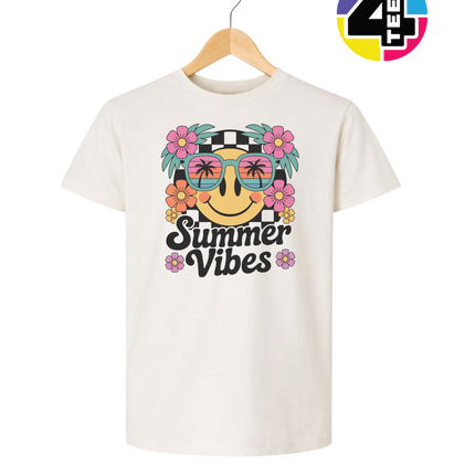 Summer Vibes Smiley Face Youth Tee