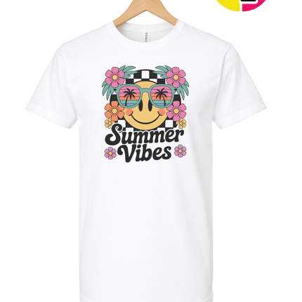 Summer Vibes Smiley Face Tee