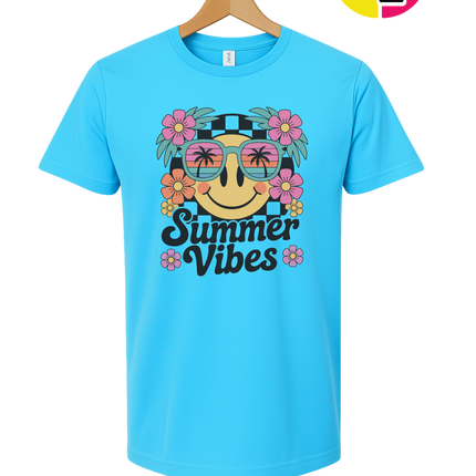 Summer Vibes Smiley Face Tee