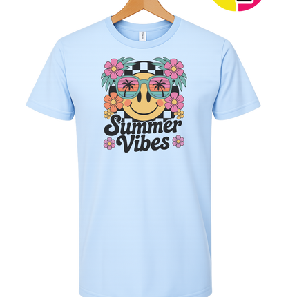 Summer Vibes Smiley Face Tee