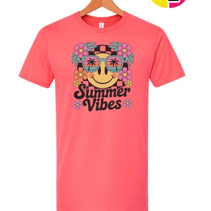 Summer Vibes Smiley Face Tee
