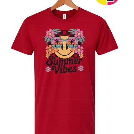 Summer Vibes Smiley Face Tee