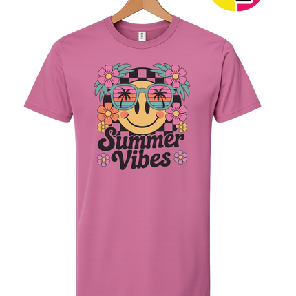 Summer Vibes Smiley Face Tee